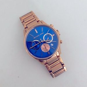Michael Kors gold and blue watch